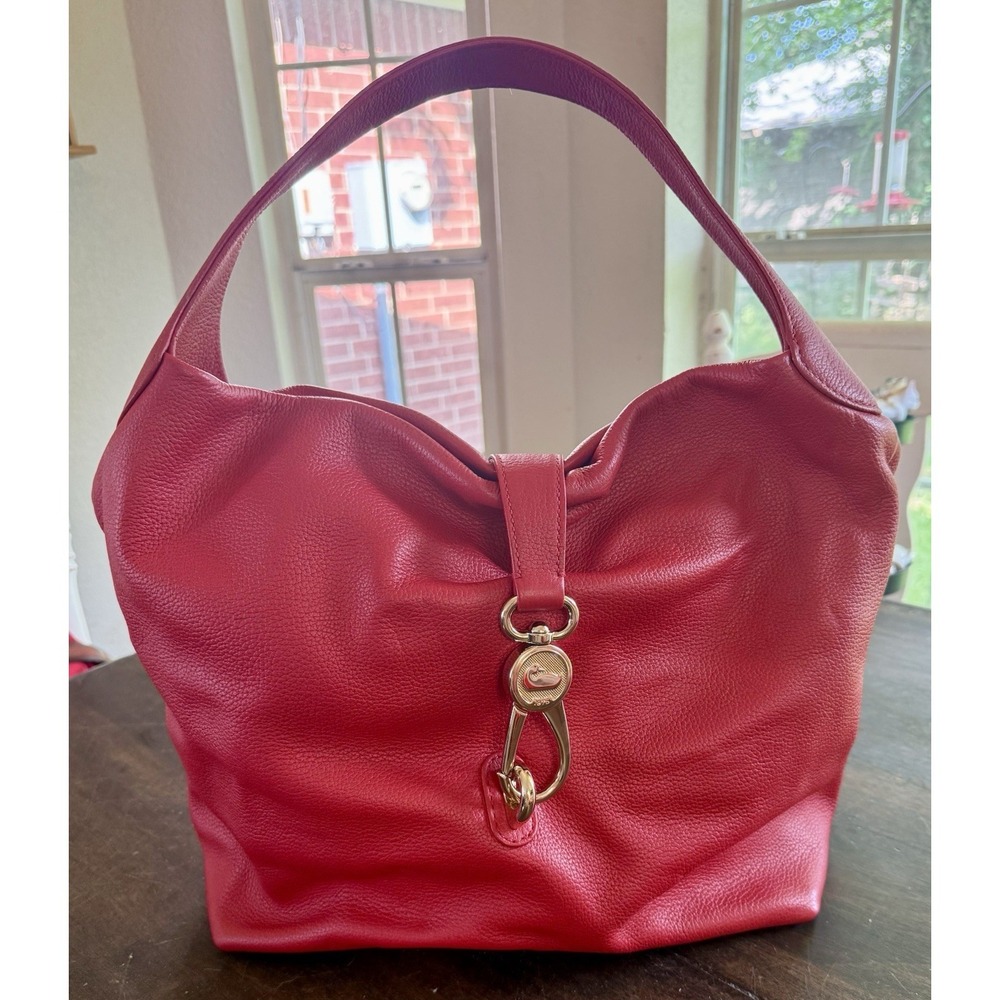 Dooney‎ & Bourke Lucca Italian Leather Logo Lock Hobo shoulder handbag Purse